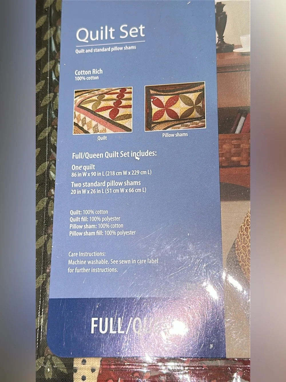 NEW IN PACKAGE Quilt Set Full / Queen Ivy Trellis Cotton Rich Quilt & 2 Shams